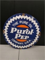 Single-Sided Porcelain Pure Oil Advertising Sign