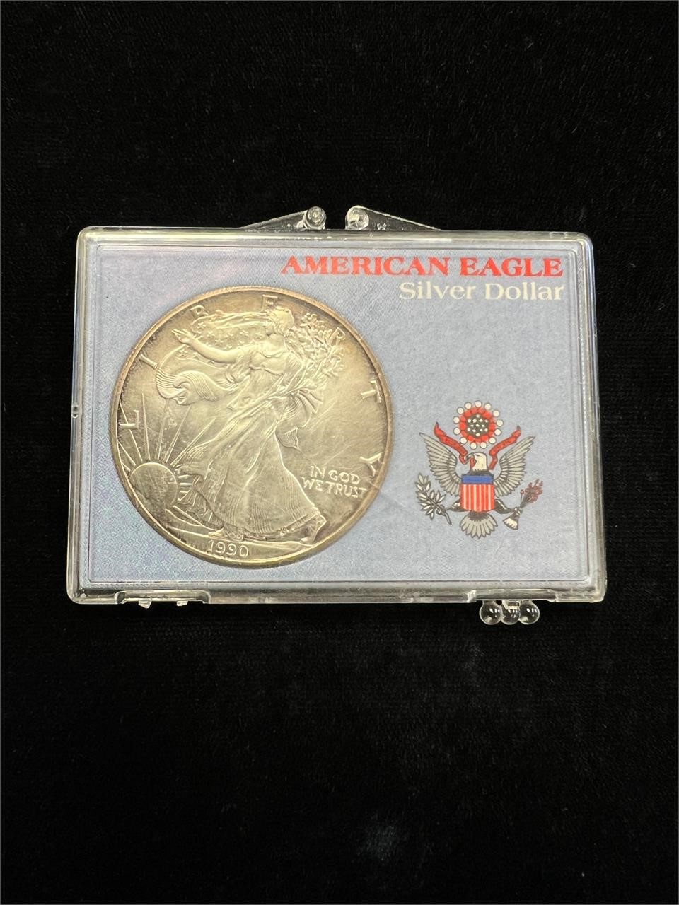 1990 American Silver Eagle in Plastic Holder