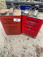 TEXACO AIRCRAFT HYDRAULIC OIL CANS