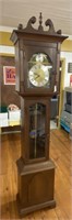 Walnut Grandfather Clock with Weights - Working