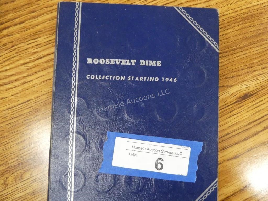 Folder with 75 Roosevelt dimes - 48 silver