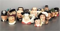 17 small Royal Doulton Toby mugs - 4" tallest