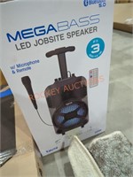 Mega bass led jobsite speaker