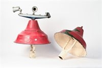 PAIR OF PORCELAIN SERVICE STATION LAMP SHADES