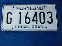 Maryland Local Govt license plate