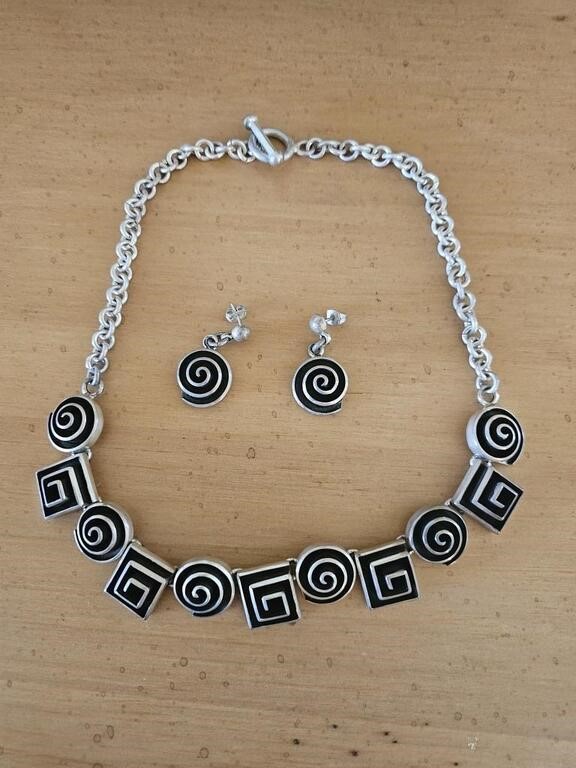 Mexico Silver Necklace & Earrings