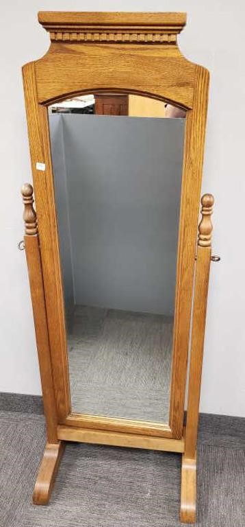 Oak floor mirror - 64" tall