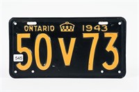 1943 ONTARIO LICENSE PLATE
