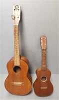 Vintage Harmony ukulele with fancy trim (as is-
