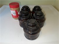 5 Vintage apothecary jars