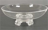 Steuben signed glass footed bowl - 8" diameter