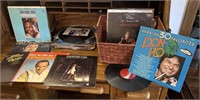 Stack of record & record basket