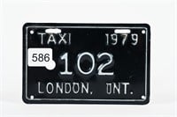 1979 LONDON, ONT TAXI LICENSE PLATE