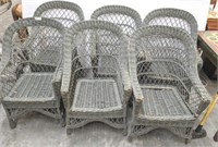 SET OF 6 OUTDOOR WICKER CHAIRS