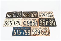 LOT OF 1950'S ONTARIO LICENSE PLATES