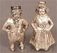 Pair of antique 800 silver Germany figural shakers