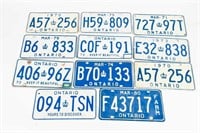 LOT OF 1970'S ONTARIO LICENSE PLATES