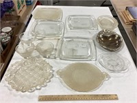 Glassware lot w/snack trays & cups