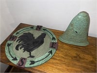 Rooster wall decor w bell embossed w nature