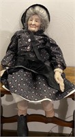 Large grandmother doll w broken foot