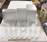 10 Sasaki Crystal Stemware glasses