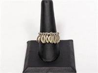 .925 Sterling Ring w/Charms Sz 7.5