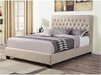 Bowery Hill Upholstered King Bed in Oatmeal