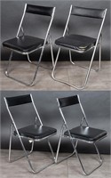 Modernist Chrome Folding Chairs 60s Set of Four
