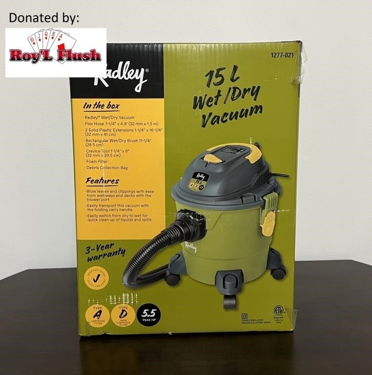 Radley 15L wet/dry vacuum