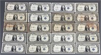 20pc 1935 Series $1 Silver Certificate Notes