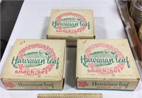 3 Hawaiian Leaf 8pc snack sets