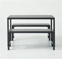 3pc Kids' Metal Outdoor Table Set - Dark Gray