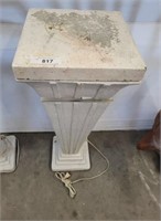 LIGHTED OUTDOOR  CONCRETE FERN STAND