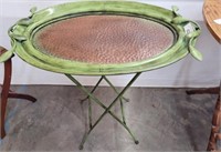 PAINTED METAL TRAY TOP FOLDING STAND