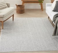 Natural Texture 5' X 7' Ivory Grey Area Rug
