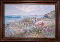 Marie Charlot (French 20th c.) Beach Oil Signed
