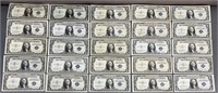 25pc 1935 Series $1 Silver Certificate Notes