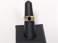.925 Sterling Purple Stone Ring Sz 6.5