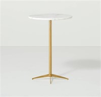 Marble Top Side Table Brass/White - H&H