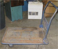Blue Metal Push Cart w/Folding Handle 2FTx3FTx34"