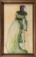 Early 20th c.Watercolor Female Portrait