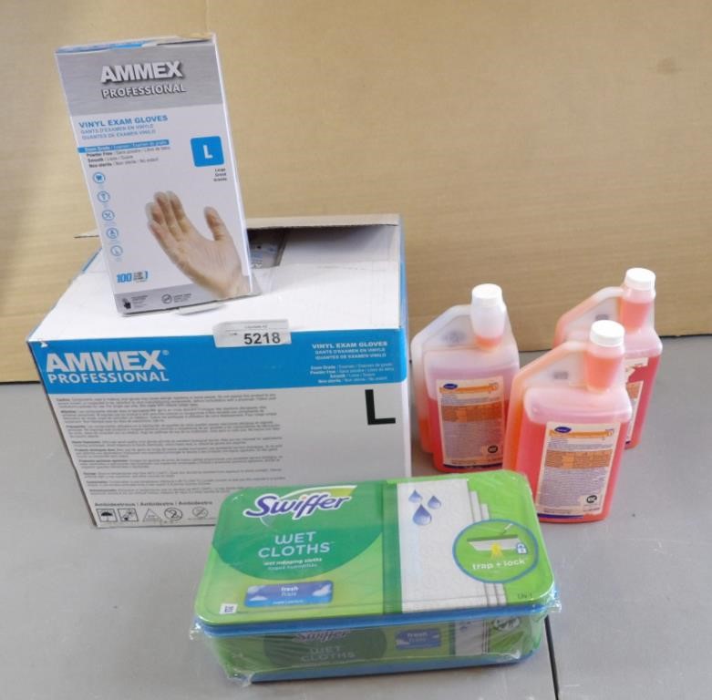 Vinyl Exam Gloves, Swiffer Wet Clothes & More