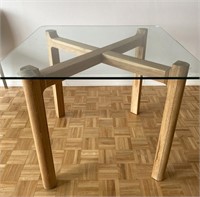 SQUARE GLASS TOP DINING TABLE