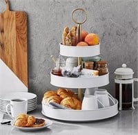 3-Tier metal serving tray for appetizers etc