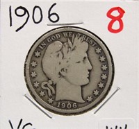 1906 BARBER HALF DOLLAR COIN