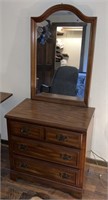 Solid wood dresser w detached mirror