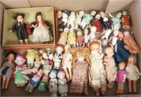 Group of miniature bisque German jointed dolls,
