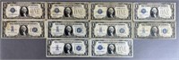 10pc 1928 $1.00 Silver Certificate "Funny Back"