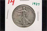 1937 WALKING LIBERTY HALF DOLLAR COIN