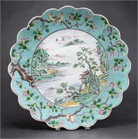 Chinese Qing Kangxi Famille Rose Landscape Plate